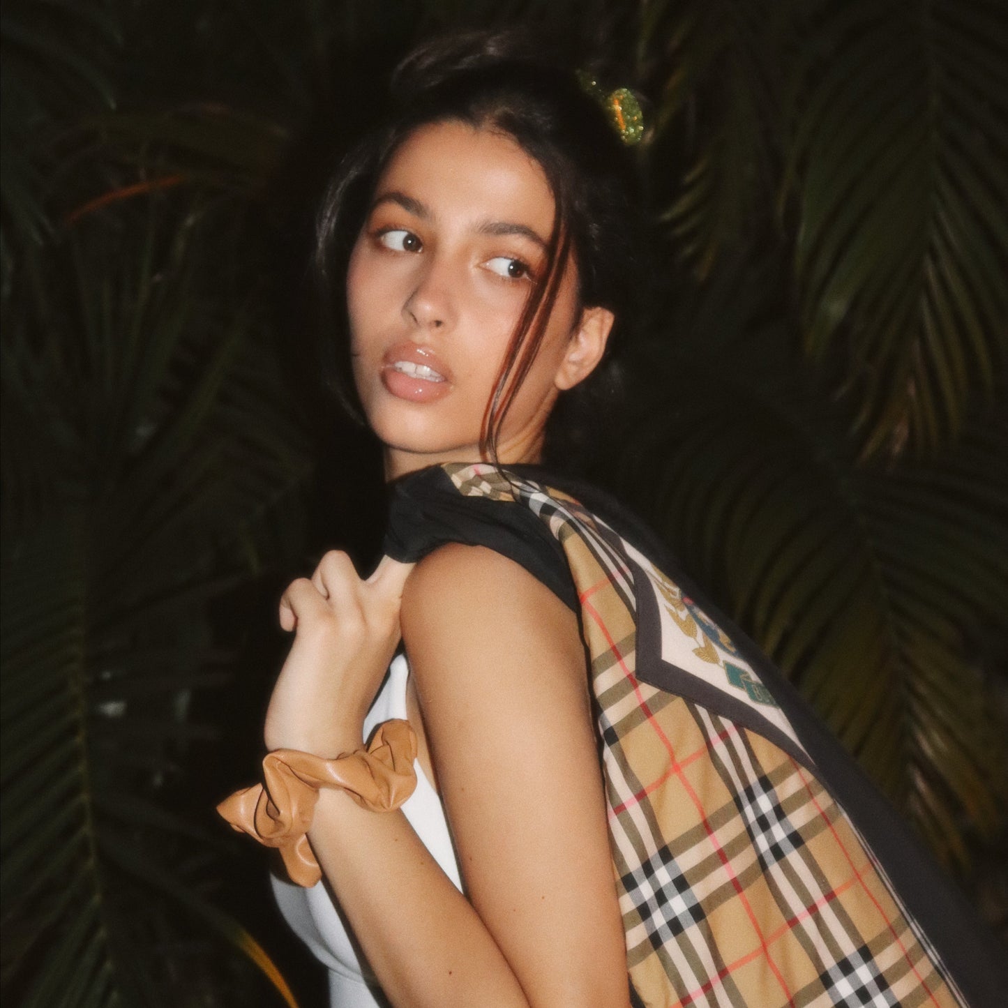 Vegan Leather Scrunchies in Latte