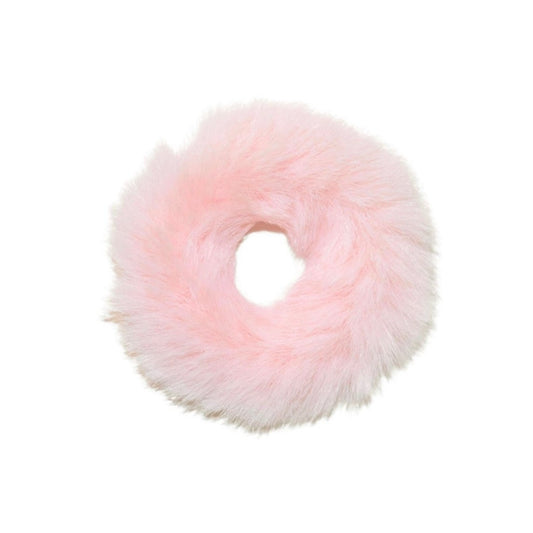 Faux Mink Scrunchies in Baby Pink