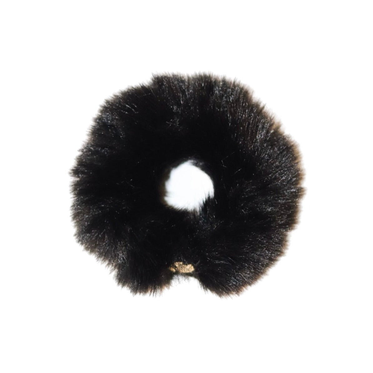 Faux Mink Scrunchies in Black