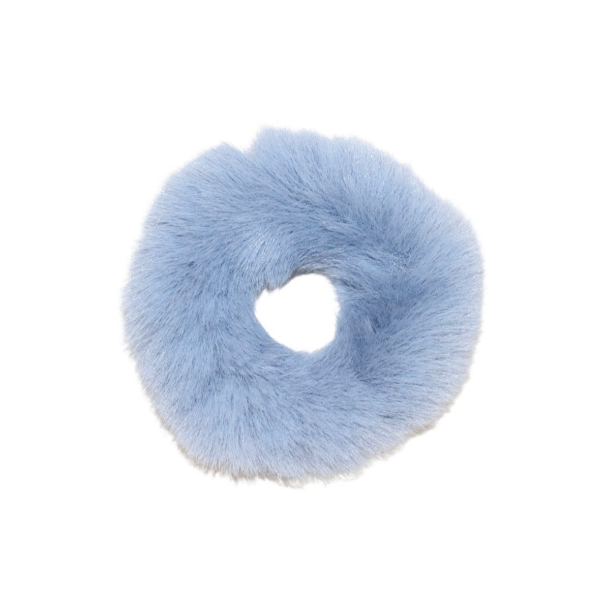 Faux Mink Scrunchies in Blue