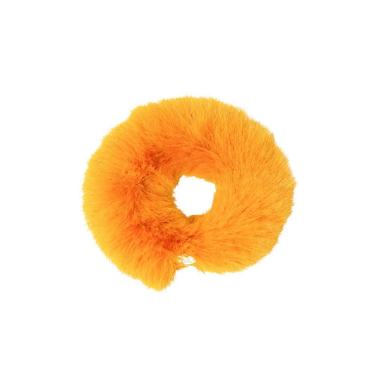 Faux Mink Scrunchies in Mustard