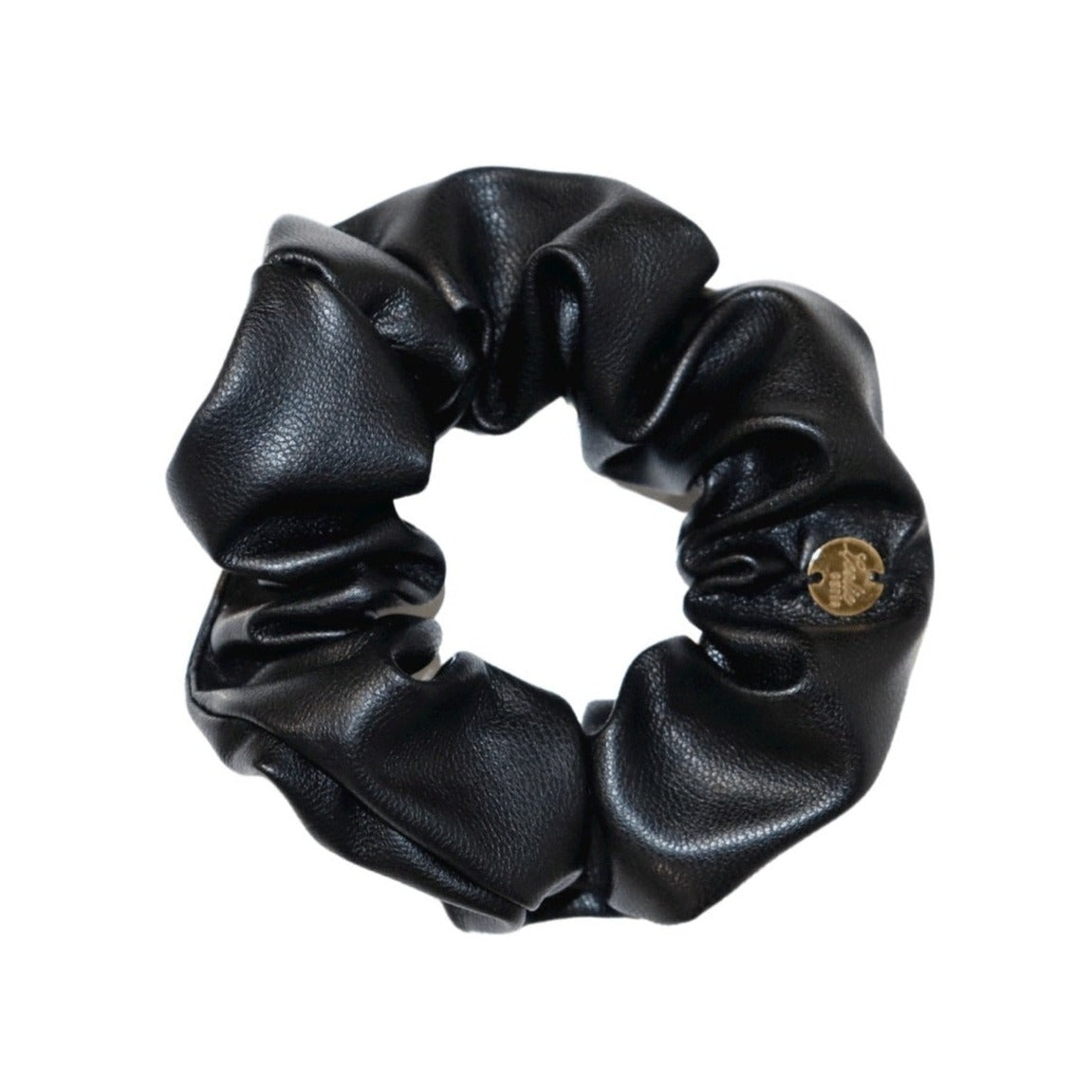 Vegan Leather Scrunchies in Black